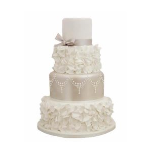 Silver Petal Wedding Cake